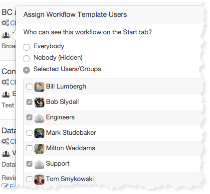 Linear workflows